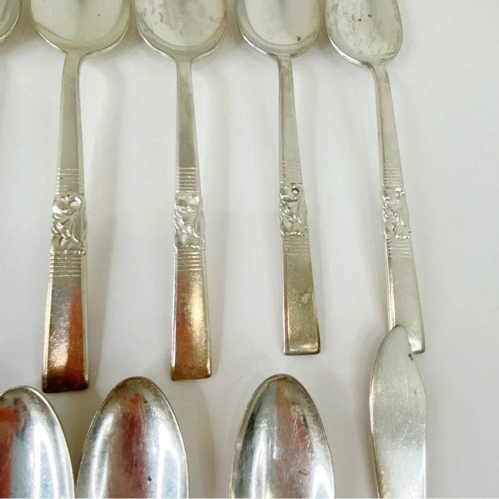 Oneida Community Silverplate 1948 Morning Star Spoons 6 TSP 7 TBSP 1 Spreader